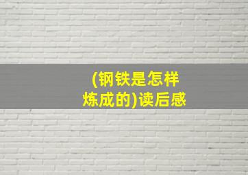 (钢铁是怎样炼成的)读后感