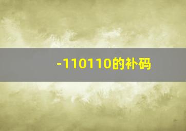 -110110的补码