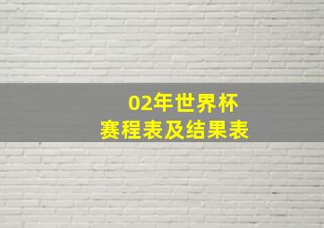 02年世界杯赛程表及结果表