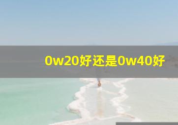 0w20好还是0w40好