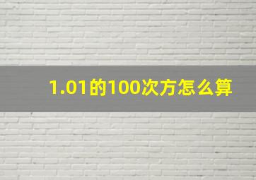 1.01的100次方怎么算