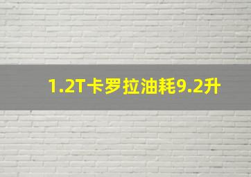 1.2T卡罗拉油耗9.2升