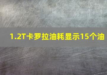 1.2T卡罗拉油耗显示15个油