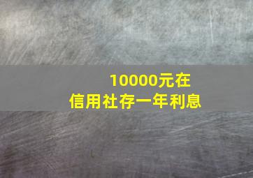 10000元在信用社存一年利息