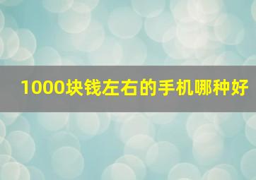 1000块钱左右的手机哪种好