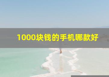 1000块钱的手机哪款好