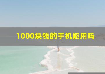 1000块钱的手机能用吗