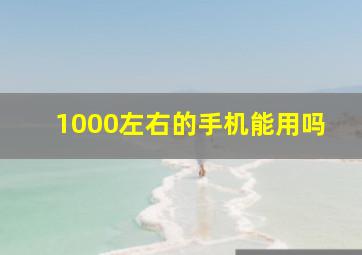 1000左右的手机能用吗