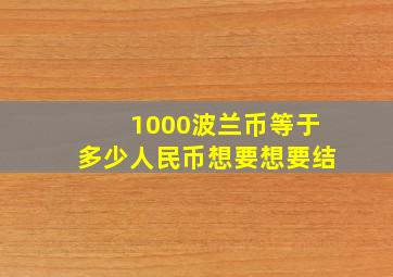 1000波兰币等于多少人民币想要想要结