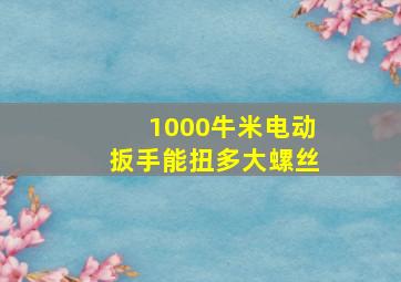 1000牛米电动扳手能扭多大螺丝