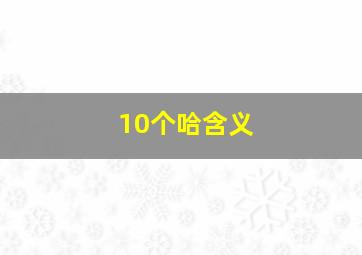 10个哈含义