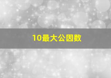 10最大公因数