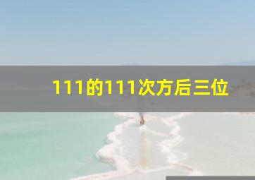 111的111次方后三位