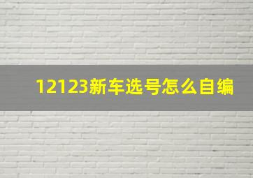 12123新车选号怎么自编