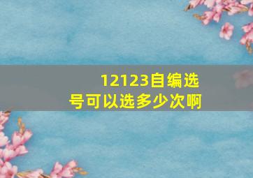 12123自编选号可以选多少次啊