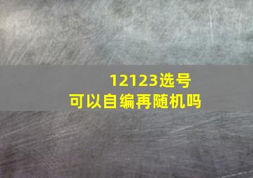 12123选号可以自编再随机吗