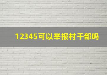 12345可以举报村干部吗