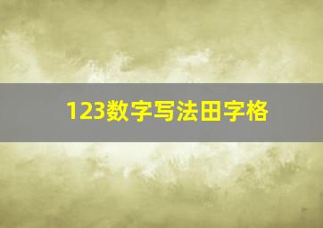 123数字写法田字格