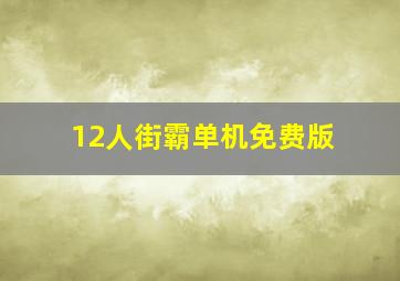 12人街霸单机免费版