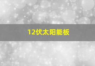 12伏太阳能板