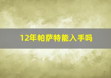 12年帕萨特能入手吗