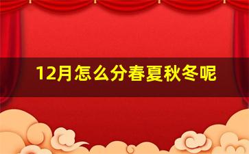 12月怎么分春夏秋冬呢