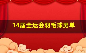 14届全运会羽毛球男单