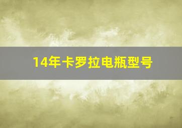 14年卡罗拉电瓶型号