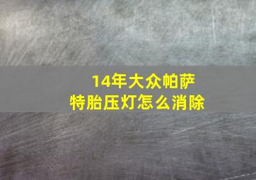 14年大众帕萨特胎压灯怎么消除