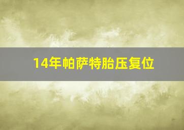 14年帕萨特胎压复位