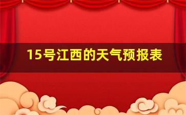 15号江西的天气预报表