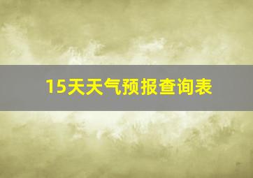 15天天气预报查询表