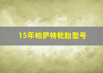 15年帕萨特轮胎型号