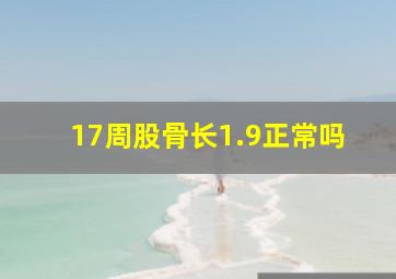 17周股骨长1.9正常吗