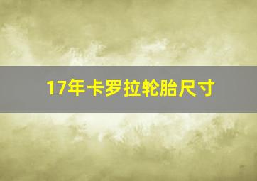 17年卡罗拉轮胎尺寸