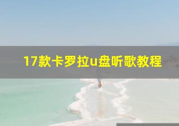 17款卡罗拉u盘听歌教程