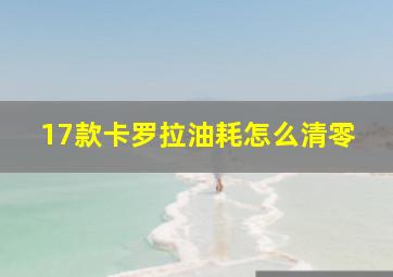 17款卡罗拉油耗怎么清零