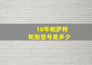 18年帕萨特轮胎型号是多少