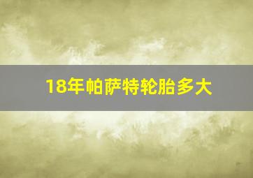 18年帕萨特轮胎多大