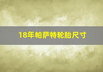 18年帕萨特轮胎尺寸