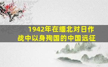 1942年在缅北对日作战中以身殉国的中国远征