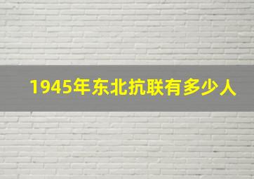 1945年东北抗联有多少人