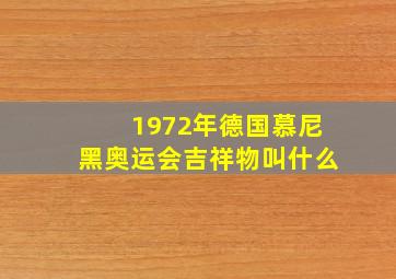 1972年德国慕尼黑奥运会吉祥物叫什么