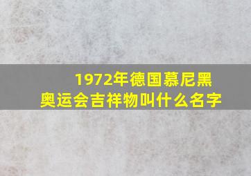 1972年德国慕尼黑奥运会吉祥物叫什么名字