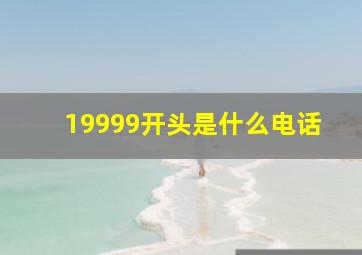 19999开头是什么电话