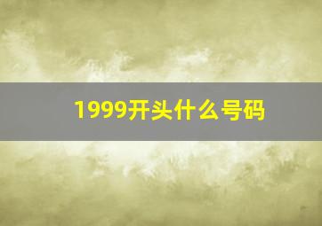 1999开头什么号码