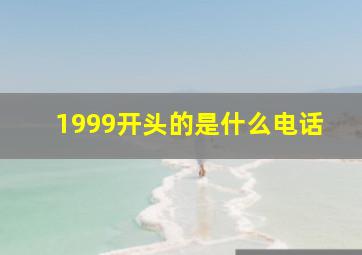 1999开头的是什么电话