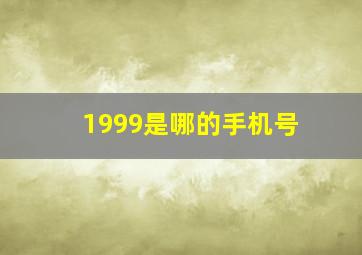 1999是哪的手机号