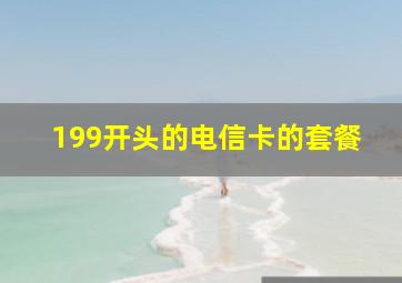 199开头的电信卡的套餐