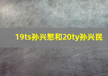 19ts孙兴慜和20ty孙兴民